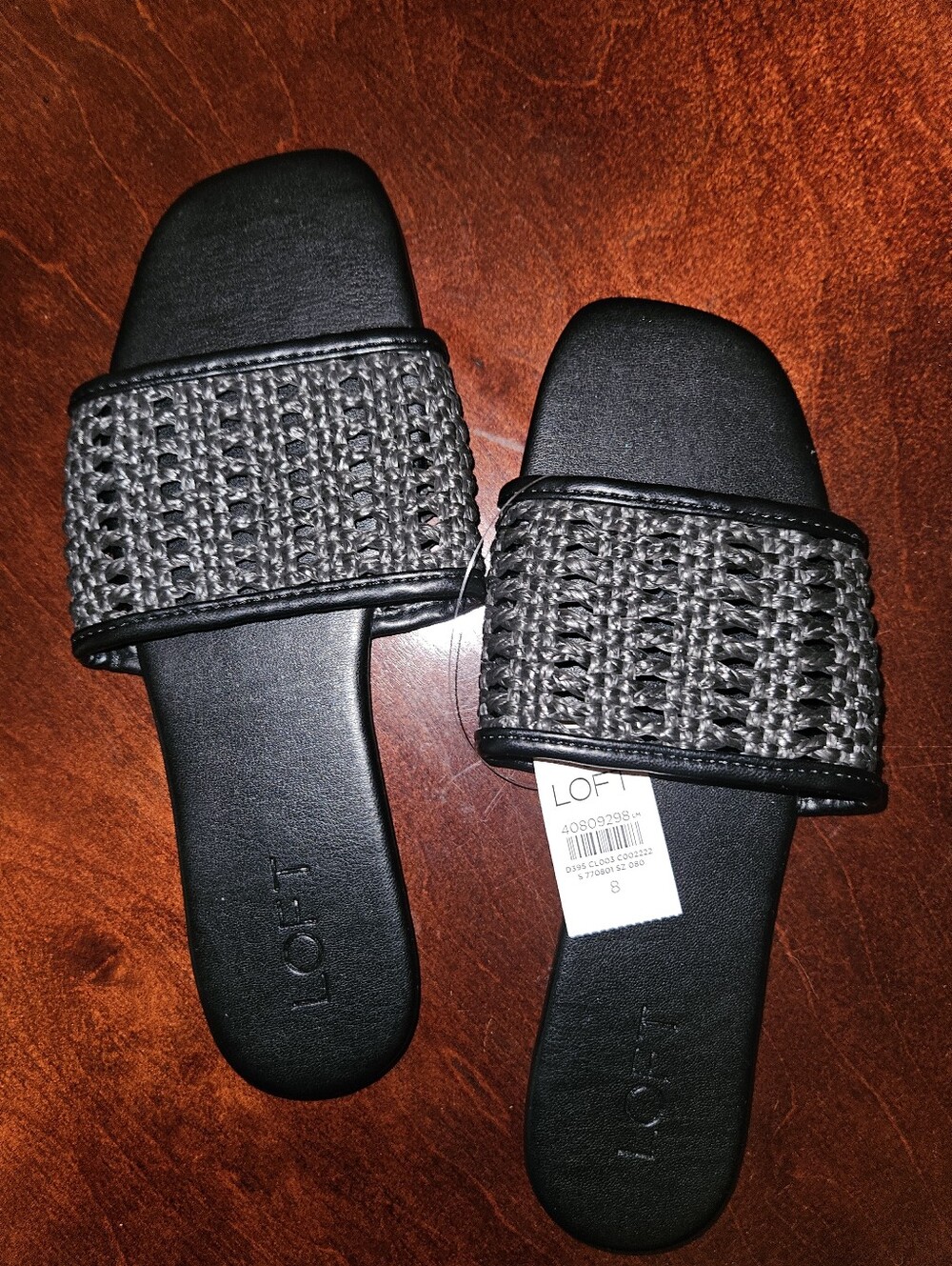 LOFT Raffia Slide Sandals